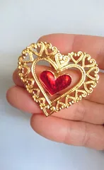 [AVON] DANGLING HEART PIN BROOCH(BR-10)