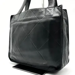 【良品】 CHANEL シャネル トートバッグ ハンドバッグ キルティング デボス加工 ロゴ型押し シリアルシール レディース ラムスキン ブラック 黒色