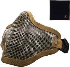 Cat Hand(キャット ハンド) フェイスマスク ハーフメッシュマスク サバゲー サバイバルゲーム エアガン 2バンド 式 フェイスガード(タン/スカル柄,  ワンサイズ)