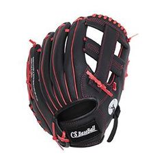 CS UX-2591 ジュニア野球グラブ 右投げ用 ブラック×レッド