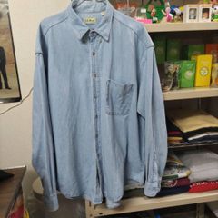BIGサイズ  L.L.BEAN エルエルビーン デニム シャツ ボタンダウン 長袖 ブルー XL カナダ製 アメカジ 希少なビッグサイズ！ 80s 90s ネクストビンテージ