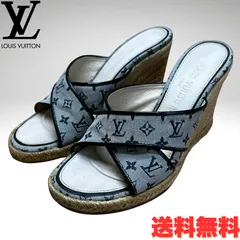 LOUIS VUITTON ルイヴィトン モノグラムミニ ウェッジソールサンダル 36 (約23.0cm)