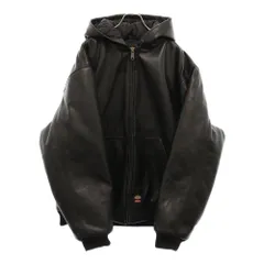 SUPREME (シュプリーム) 24AW ×Dickies Hooded Leather Work Jacket ディッキーズ フーディー レザーワークジャケット ブラック