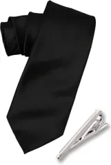 Royal Code(ロイヤルコード) 冠婚葬祭 喪服 礼服 ブラックフォーマル メンズ ネクタイ 黒 洗えるネクタイ 帰宅後すぐ 洗濯できる 気になる臭い 解決 葬式 法事 メンズ礼服 結婚式(［3］ 繻子 (低光沢) タイピンセット)