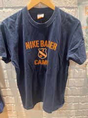 古着　Tシャツ オレンジ 紺 NIKE ナイキ S