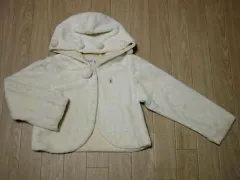 ミキハウス アウトレット miki house mikihouse 子供服 女の子 長袖 ボレロジャケット 130cm ★3 クリーム 長袖 シャギー 秋 冬 ガールズ 女児 キッズ 【中古】 ユーズド リサイクル 古着