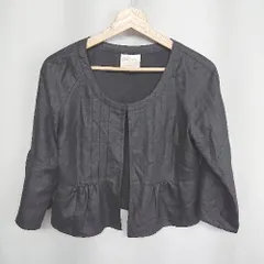 ◇ ⊇ EMMAJAMES エマジェイムス ギャザー加工　長袖 ジャケット サイズ11AR ブラック レディース E  【1410100011360】