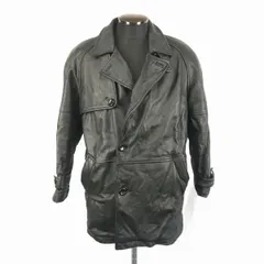 牛革/レザーライダースジャケット/レザーコート【9/メンズL-XL/黒】本革/アウター/内側キルティング◆TBF448