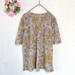 4226 美品★ 【ジェーンモア】 Jane more レディース トップス デザイン シャツ ブラウス (M) 総柄 白鳥 お城 半袖 LOT42