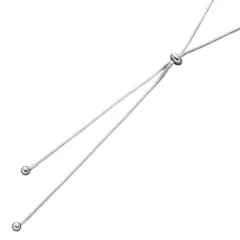 【シルバー × ワンサイズ】[Cream dot. クリームドット公式] ネックレス レディースステンレス製 ラリエット 金属アレルギー つけっぱなし サージカルステンレス スネークチェーン スライド式 メタルボール 大人 シンプルのサムネイル