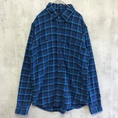 GAP  ギャップ　長袖ネルシャツ　メンズ　ブルー×黒×チェック柄　XSサイズ