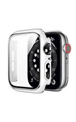 【在庫セール】44mm 41mm 45mm 40mm ライン入りデザイン (41mm ケース カバー ホワイト/シルバーライン) アップルウォッチ AriRi