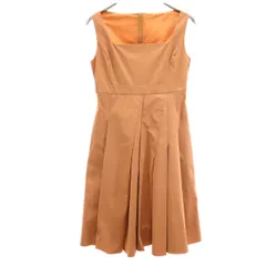 FOXEY NEW YORK フォクシーニューヨーク 日本製 ノースリーブ ワンピース 40 オレンジブラウン レディース 古着