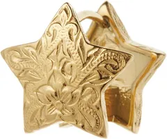 アクセサリーショップPIENA/ピアス ピエナ サージカルステンレス316L 片耳用 1個売り ハワイアンジュエリー スター プルメリア スクロール フープピアス レディース ゴールド(ゴールド(片耳用))