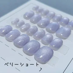 #52 12サイズ24枚 マグネットネイルチップ シフォンパープル チップ形状3種  付属品あり 現品 フルサイズ