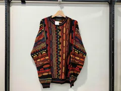 希少▲90s USA製 Protege 総柄 3D ニットセーター　XL相当 古着 90s USA製 Protege 3D ランダム ストライプ アクリル