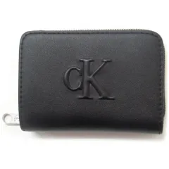 【新品 未使用】Calvin Klein カルバンクライン アウトレット サイフ ラウンドファスナーロゴ ウォレット 4K1004G 001