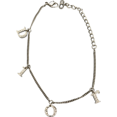 クリスチャンディオール Christian Dior ロゴ ラインストーン ブレスレット シルバーメッキ