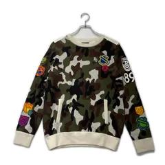 中古 レディース パーリーゲイツ PEARLY GATES ニットアウター 1(M) カーキ系 カモフラ 裏地 クルーネック