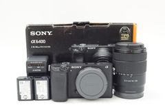Y223400-1)SonY α6400 ILCE-6400M ミラーレス一眼レフ　高倍率ズームレンズキット　純正バッテリー2本