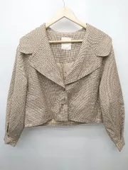 ◇ FREE'S MART フリーズマート チェック 長袖 ジャケット サイズM ベージュ マルチ レディース P  【1407260033882】