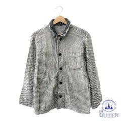 ☆美品☆ トップス シャツ ポケット付き おしゃれ 長袖 レディース ストライプ M 901-9872 送料無料 古着