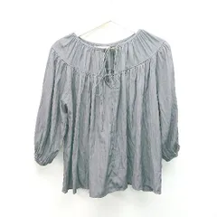 ◇ ViS ヴィス 無地 大人 シンプル 綺麗め 七分袖 ブラウス サイズF パープル系 レディース E  【1307260047943】