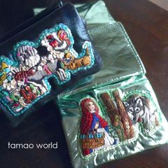 tamao world タマオワールド 折り財布 童話 昔話 民話 ブレーメン 長靴をはいた猫 赤ずきん ミニ財布 3124 3125 3128 -  メルカリ