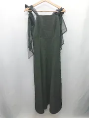 ◇ ⊂◎●未使用● Louere 肩ひも調節可能 チュールリボン キャミソール ロング ワンピース サイズM ブラック レディース E  【1412090061035】