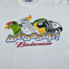 0101 00ｓ　XL　白　バドワイザー　オウム　４羽集合　ビンテージ　WhassUP Budweiser