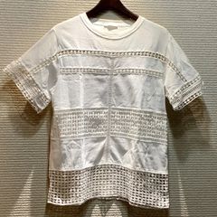 ★お盆期間限定価格★  Chloe クロエ エンブロイダリー レース Tシャツ カットソー プルオーバー 半袖 白 ホワイト Sサイズ Chloe