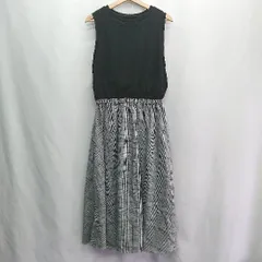 ◇ ⊂ Simplicite スカート部分グレンチェック ノースリーブ ロング ワンピース サイズ表記なし ブラック レディース E  【1410100001194】