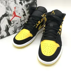 Nike スニーカー Air Jordan 1 Mid SE New Love HJ6654-071 エアジョーダン1 ミッド SE 28cm イエロー ブラック ナイキ 靴 B13868◆