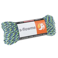 スフローム(s-flowme) パラコード 7芯 4mm x 30m 全60色 耐荷重 250kg クラフト パラコード アクセサリー アウトドア キャンプ テント タープ 用固定用紐 ガイロープ ロープ M02 ウォーターワールド