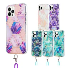 iPhone Xs 背面ケース ストラップ付き 大理石 マーブル おしゃれ アイホン アイフォン Xs スマホカバー 耐衝撃 ソフト TPU