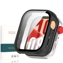 【特価商品】FIT 4 WATCH 専用 ケース+ガラスフイルム（2025） PC+ガラス HUAWEI キズ防止 一体型カバー 取り付け簡単 軽量 For huawei fit 4 PRODELI 用 カバー （ブラック）