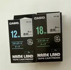 カシオ　ネームランド　カートリッジテープ　12ミリ18ミリ　透明のサムネイル
