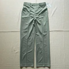 90s　vintage　グリーンストライプ柄　ワイドシルエット　スラックス　パンツ　センタープレス　M　Y2K　C-BOY