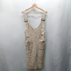 ◇ ⊇ MOUSSY マウジー 膝丈 ワンピース サイズF ベージュ系 レディース E  【1410290006061】