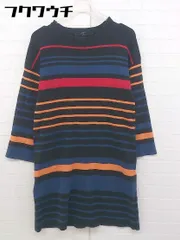 ◇ AZUL BY MOUSSY アズールバイマウジー 総柄 ニット 長袖 ミニ ワンピース サイズS ブラック マルチ レディース 【中古】 【1105250004330】のサムネイル