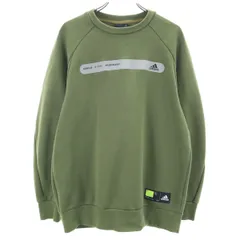 adidas アディダス 長袖 スウェット トレーナー L カーキ レディース 古着