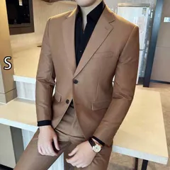 [S]春 コーデ メンズ 用 服 シンプル ファッション オシャレ 大人 かっこいい 大きいサイズ ストリート 紳士服 ボタン スーツ ビジネス カジュアル ハイエンド フォーマル スリム フィット 結婚式