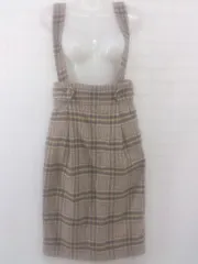 ◇ ◎ mysty woman ミスティウーマン リボン付 チェック 膝下丈 タイト スカート サイズ F ベージュ ブラウン レディース P  【1212220000770】のサムネイル