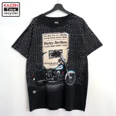90s USA製 vintage HARLEY DAVIDSON オーバープリント 半袖Ｔシャツ メンズ 表記Lサイズ