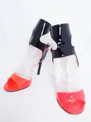 【199588】JIMMY CHOO ジミーチュウ  ストラップサンダル ピンヒール　エナメル　バイカラー　ブーサン  37.5
