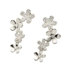 【シルバー×ピアス】[Cream dot. クリームドット公式] ピアス レディース  金属アレルギー ニッケルフリー フラワー 花 パヴェ ビジュー メタル 大人 