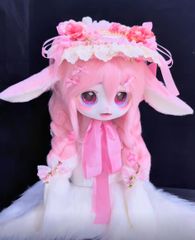 着ぐるみヘッド ウサギ耳 ブラウン 兎面 全頭ヘッド ケモノ