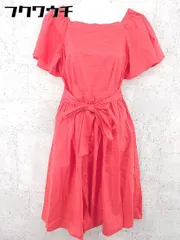 ◇ ◎ NATURAL BEAUTY BASIC オフショル 半袖 膝下丈 ワンピース サイズM レッド レディース 【中古】 【1002802304002】