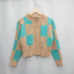 ◇ ⊇ ◎ ●美品● FOLLOWIN フォロウィン ジップアップ ハイゲージ 長袖 カーディガン サイズF ベージュ レディース E  【1504210004227】