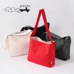 pouto バッグ ショルダーバッグ レディース 大容量 軽量 肩掛け マチあり 手持ちバッグ メンズ キャンバス 通学 通勤 おしゃれ 布 綿100% かわいい 黒 ブラック レッド グレー ホワイト ポウト PO-012 Po003
